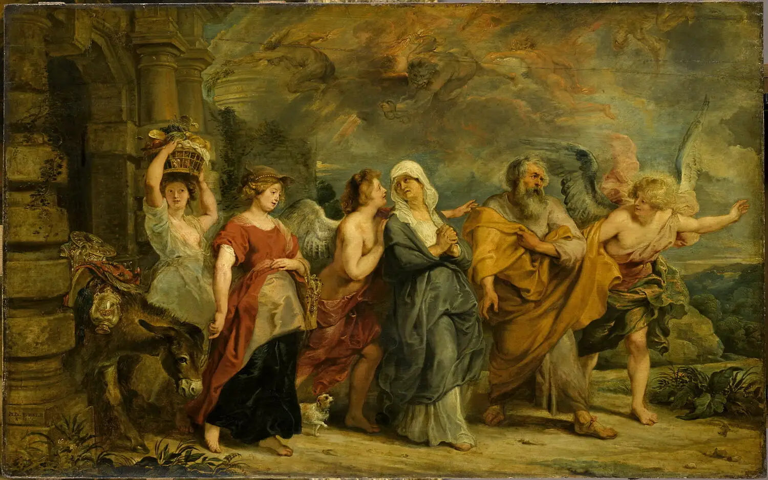 La Famille de Loth quittant Sodome - Peter Paul Rubens image 1 reproduction de peinture à l’huile
