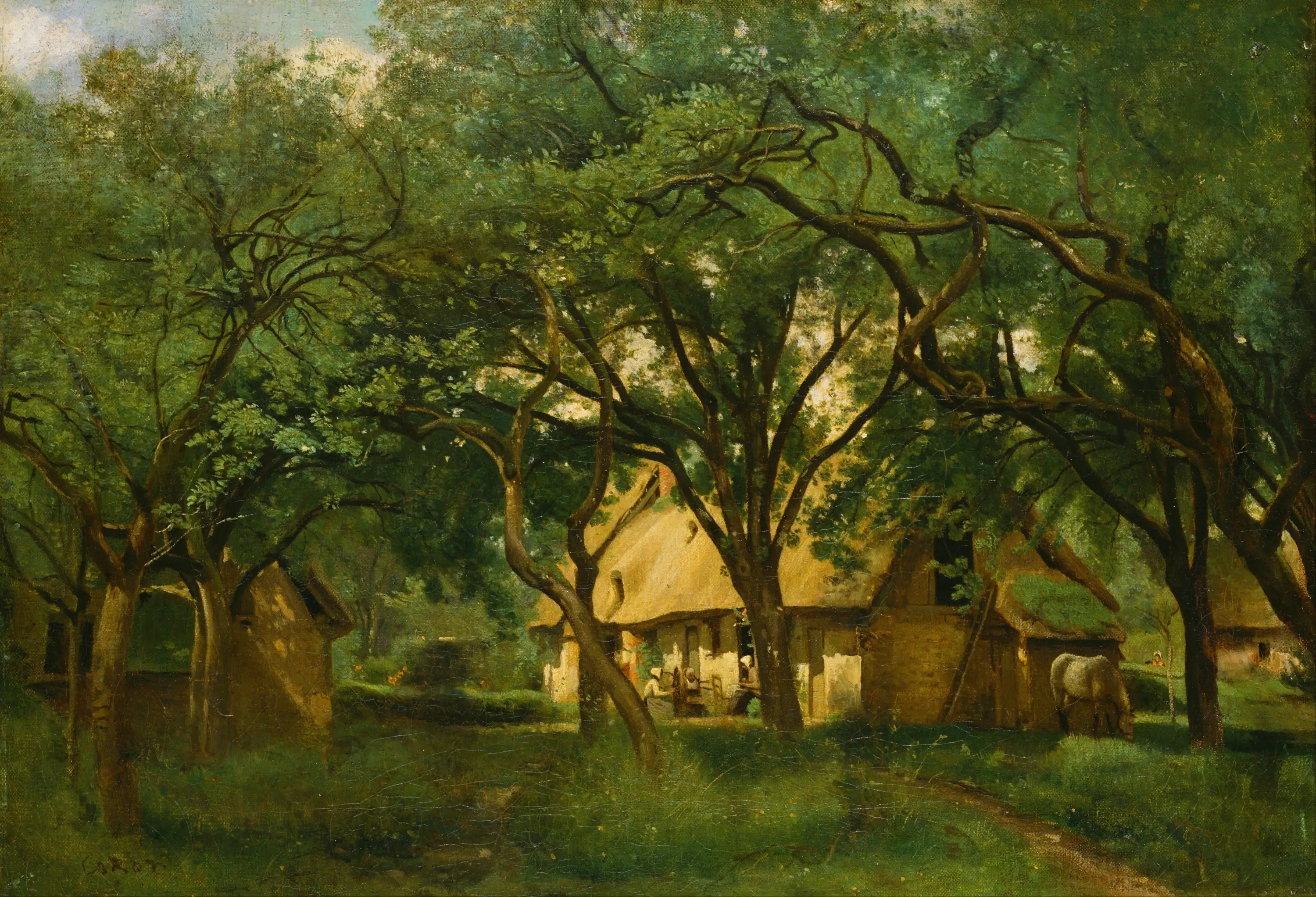 La Ferme Toutain à Honfleur - Jean-Baptiste Camille Corot - Alpha Reproduction