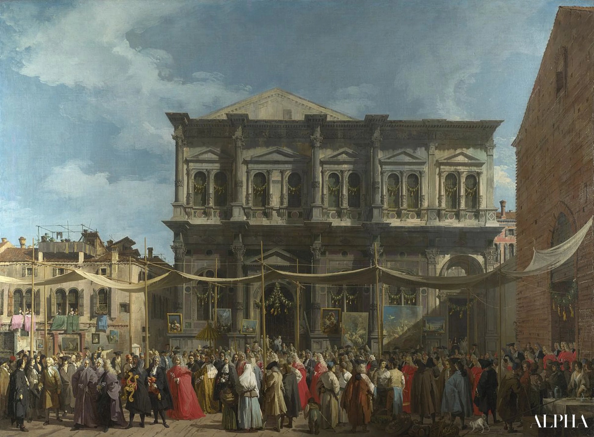 베니스의 성 로크 축제 - Giovanni Antonio Canal - 고급 그림 및 회화 복제본