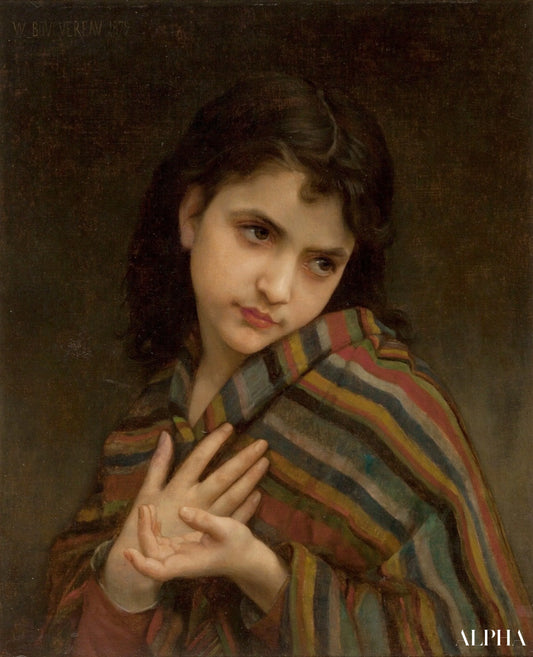 La fille frileuse de William Bouguereau - Reproductions de tableaux et peintures haut de gamme