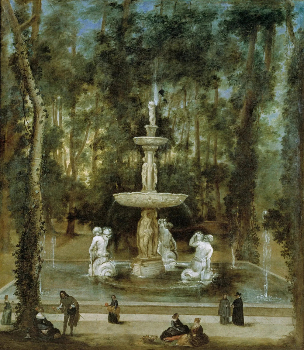 La fontaine des Tritons dans le jardin de l'île, Aranjuez - Diego Velázquez image 1 copie de tableau peinte à la main