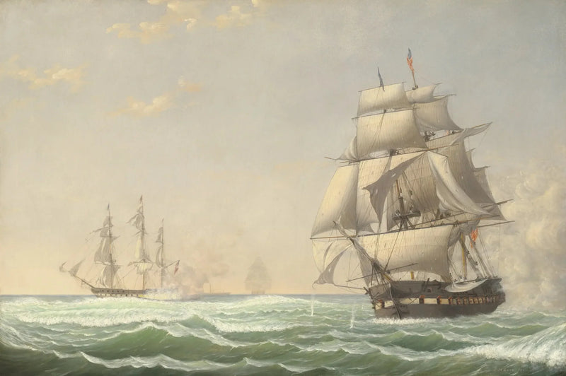 미국 프리깃선 « 프레지던트 »가 영국 함대를 공격하는 모습, 1815 - 피츠 헨리 레인

Source:
La frégate américaine « President » engageant l'escadre britannique, 1815 - Fitz Henry Lane