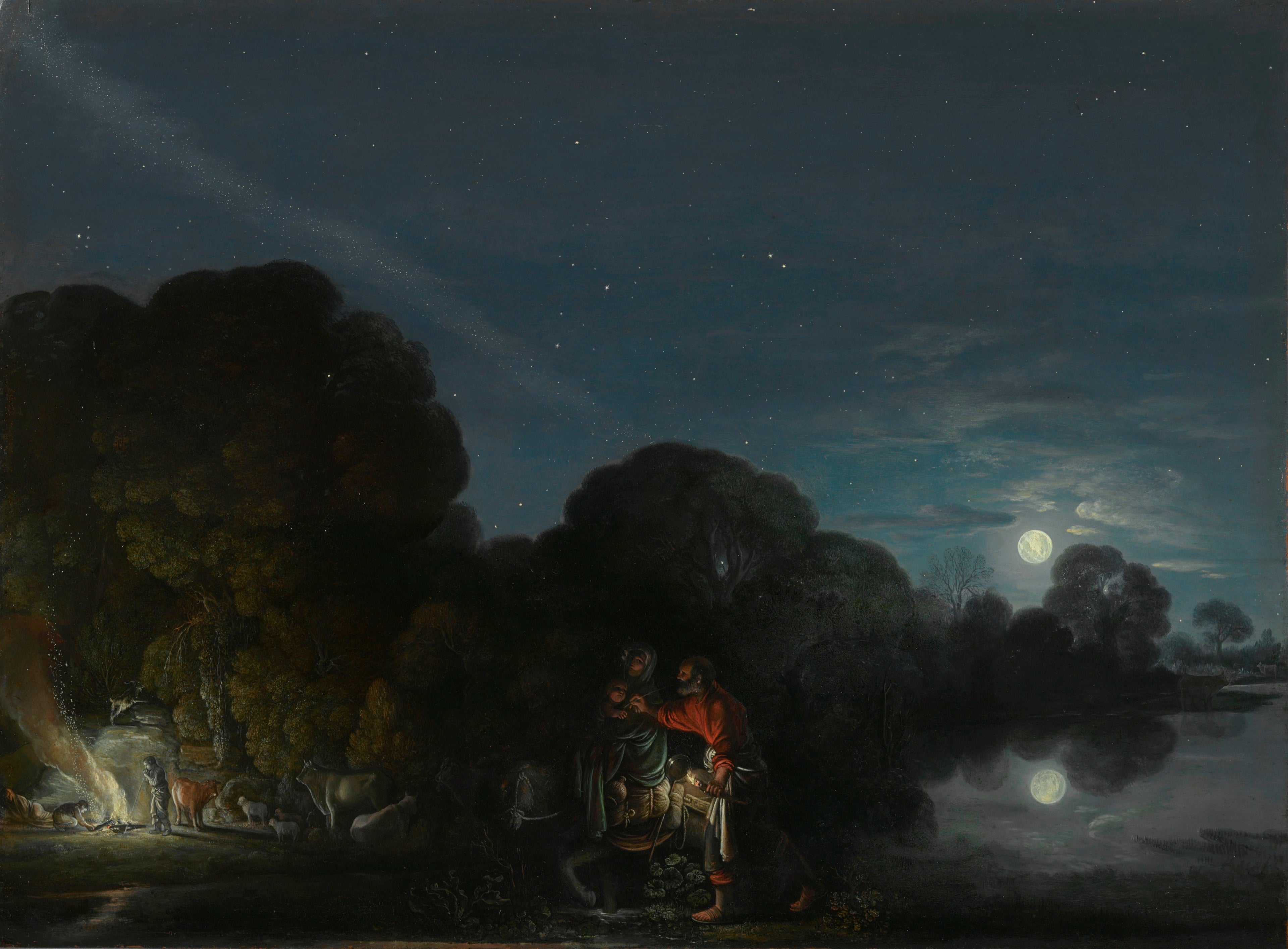La Fuite en Égypte - Adam Elsheimer image 1 reproduction artisanale de tableau