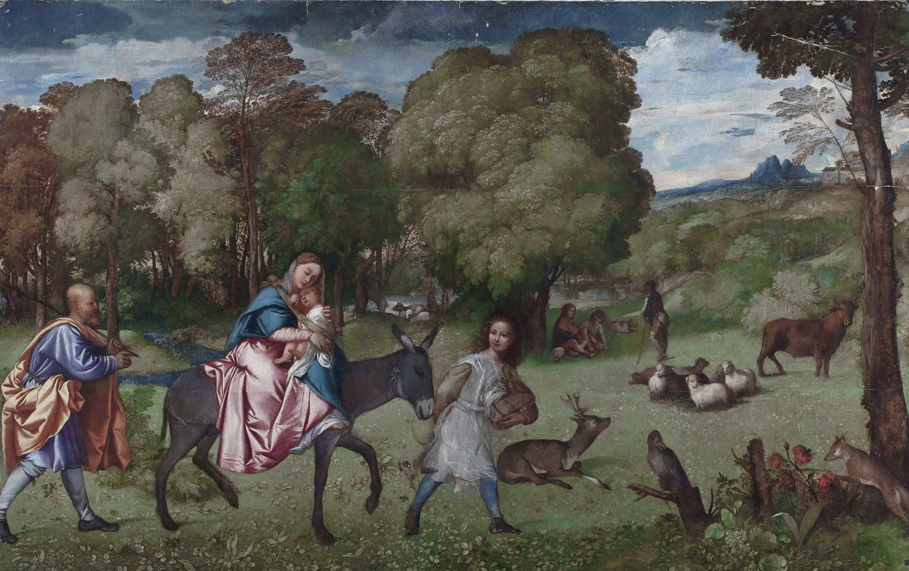La Fuite en Égypte - Titian image 1 reproduction artisanale de tableau