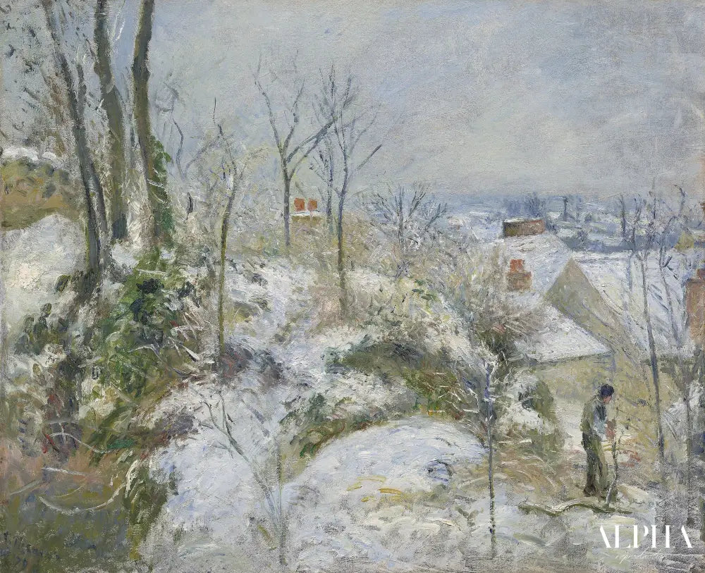 La Garenne, côte Saint-Denis à Pontoise, effet de neige - Camille Pissarro - Reproductions de tableaux et peintures haut de gamme