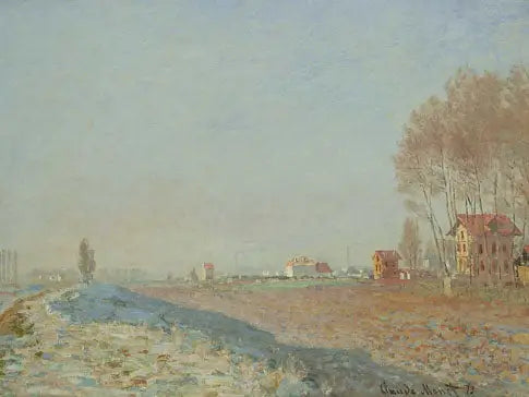 La glace sur les plaines de Colombes - Claude Monet image 1 reproduction de peinture à l’huile