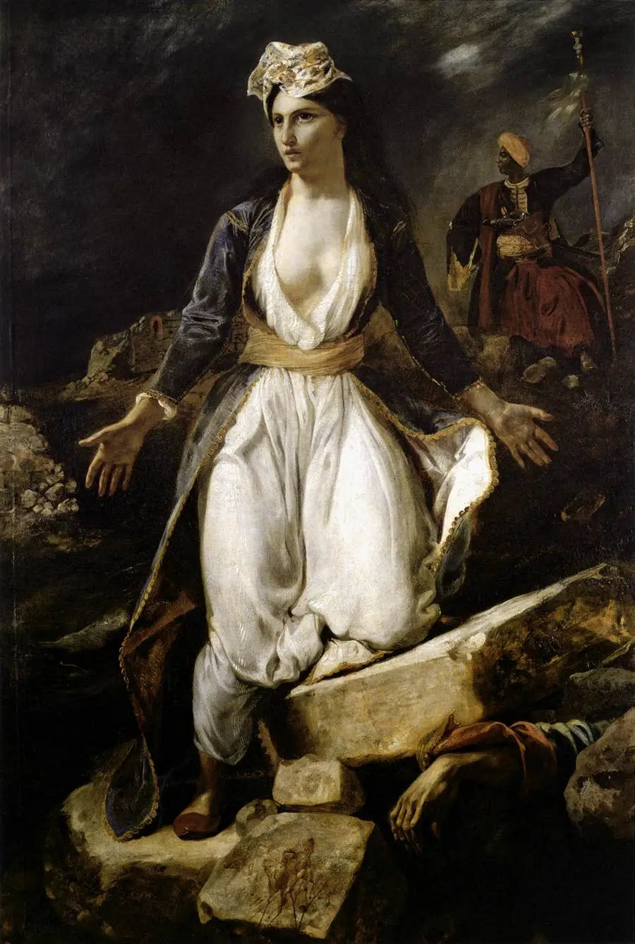 La Grèce sur les ruines de Missolonghi - Eugène Delacroix image 1 copie peinte à la main à l’huile