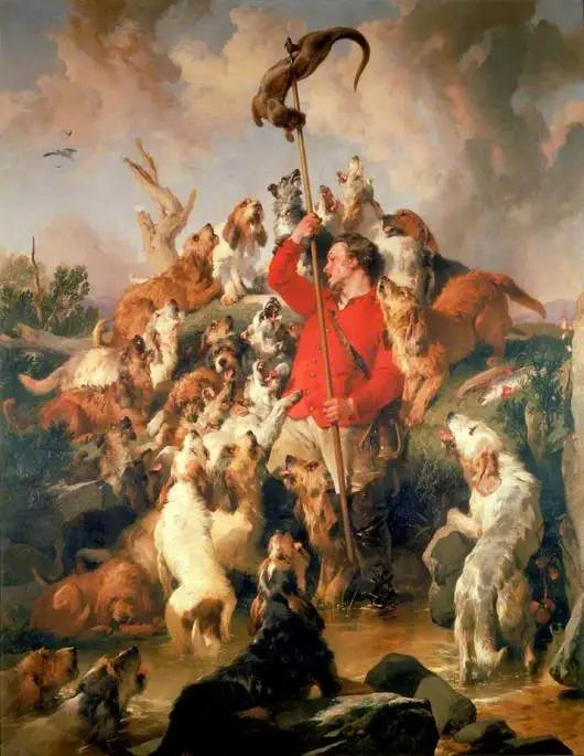 에드윈 헨리 랜드시어의 아버딘 백작의 오터 사냥개와 오터 사냥꾼

Source:
La Loutre harponnée, les chiens à loutre du comte d'Aberdeen - Edwin Henry Landseer