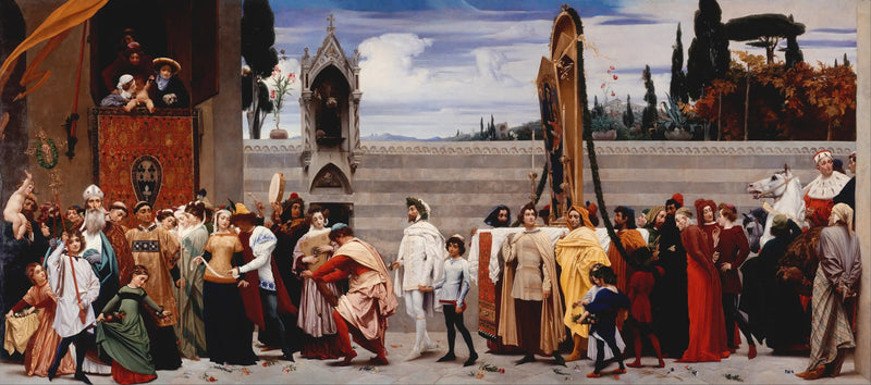 피렌체에서 행렬로 운반되는 치마부에의 마돈나 - 프레데릭 레이튼

Source:
La Madone de Cimabue portée en procession à Florence - Frederic Leighton
