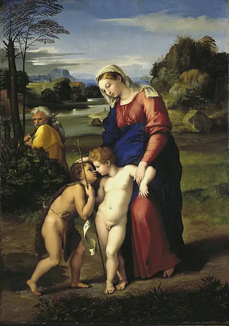 Reproduction du tableau « La Madonna del Passeggio - Raphaël Sanzio » par Alpha Reproduction en peinture à l’huile