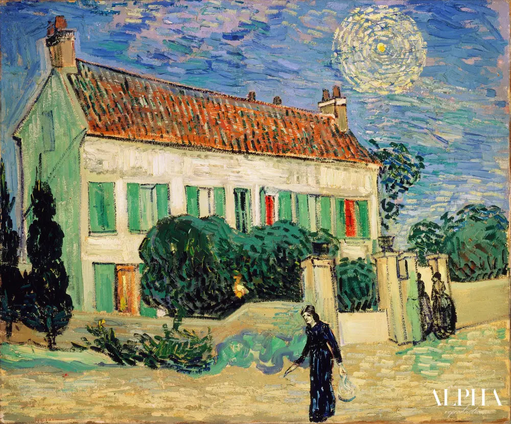 La Maison blanche, la nuit - Van Gogh - Reproductions de tableaux et peintures haut de gamme