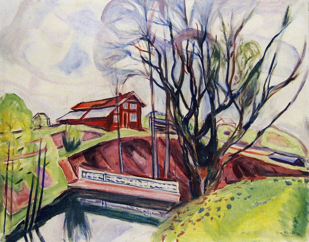 La Maison rouge - Edvard Munch image 1 copie de tableau peinte à la main