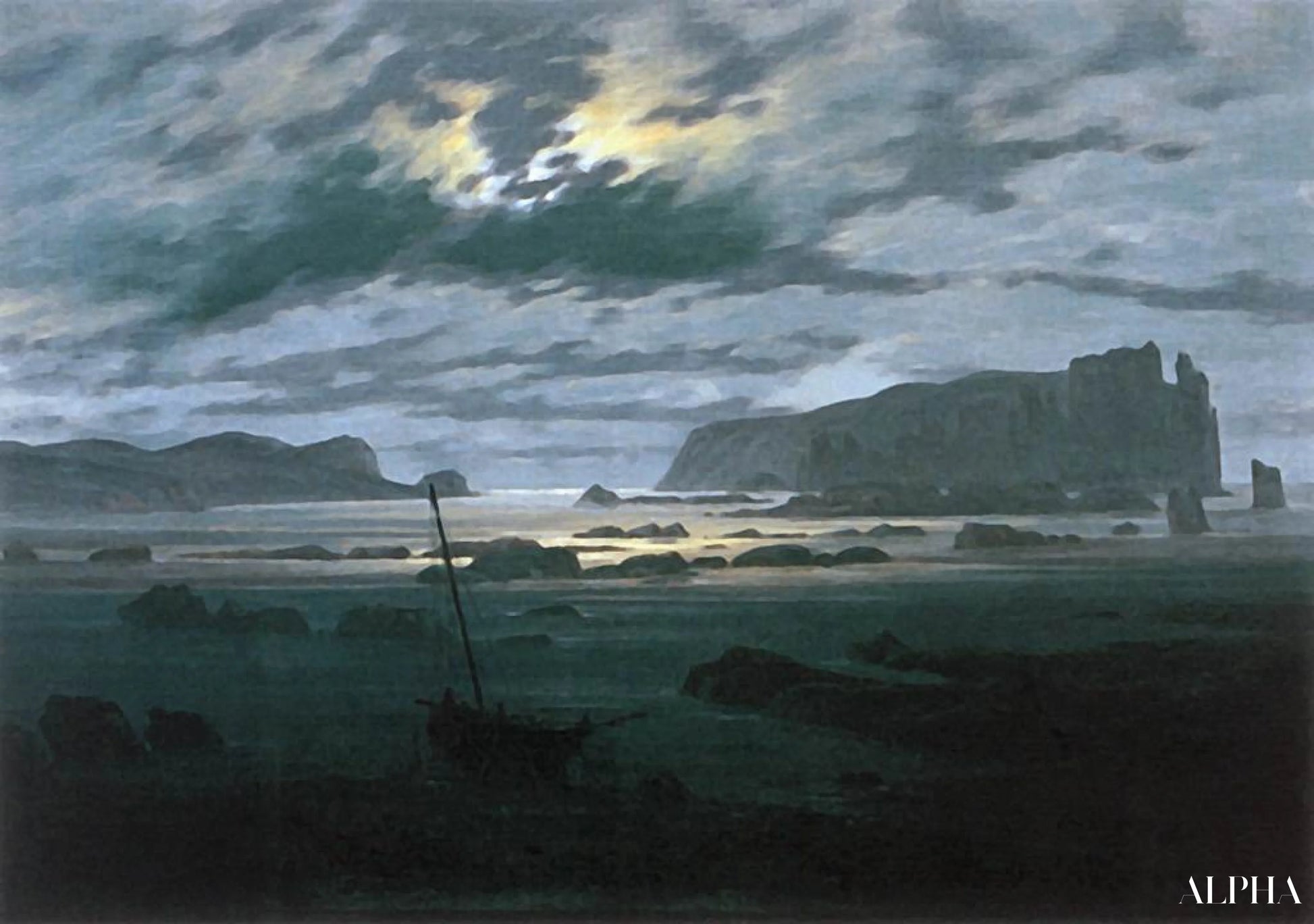 달빛 아래의 북해 - Caspar David Friedrich - 고급 그림 및 회화 복제본