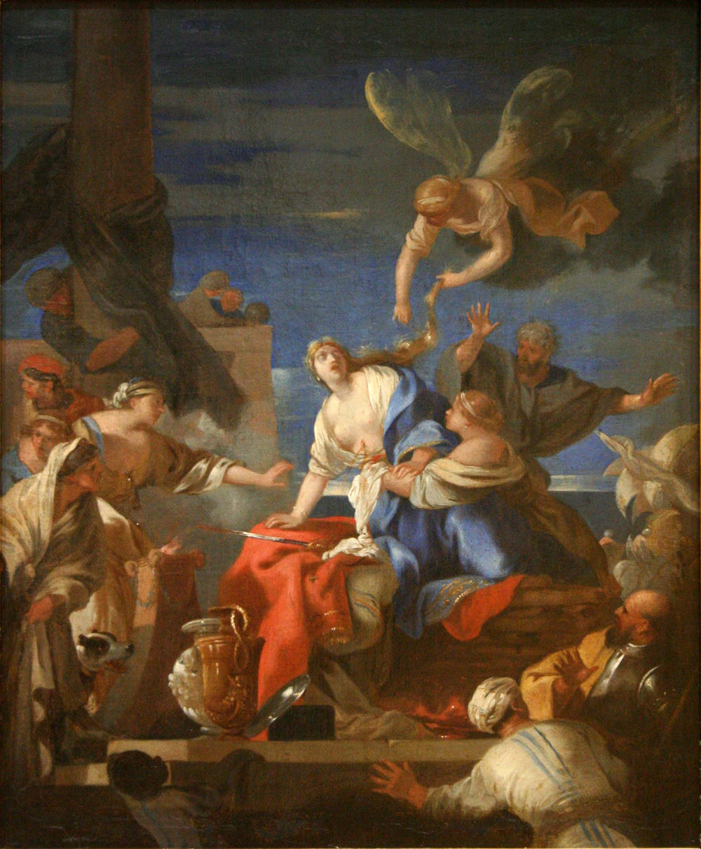 La mort de Didon - Sébastien Bourdon image 1 reproduction artisanale de tableau