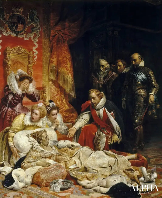 La mort d'Elizabeth I, reine d'Angleterre - Paul Delaroche - Reproductions de tableaux et peintures haut de gamme