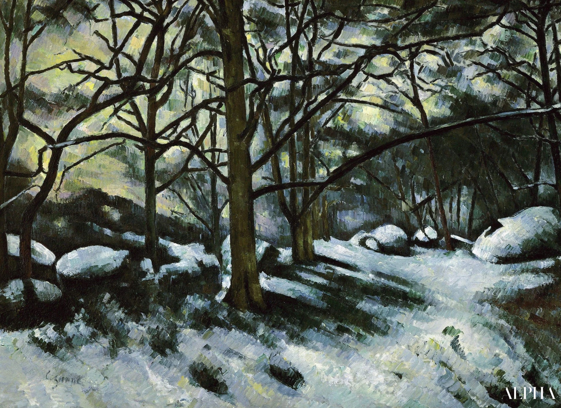 La neige fondante, Fontainebleau - Paul Cézanne - Reproductions de tableaux et peintures haut de gamme