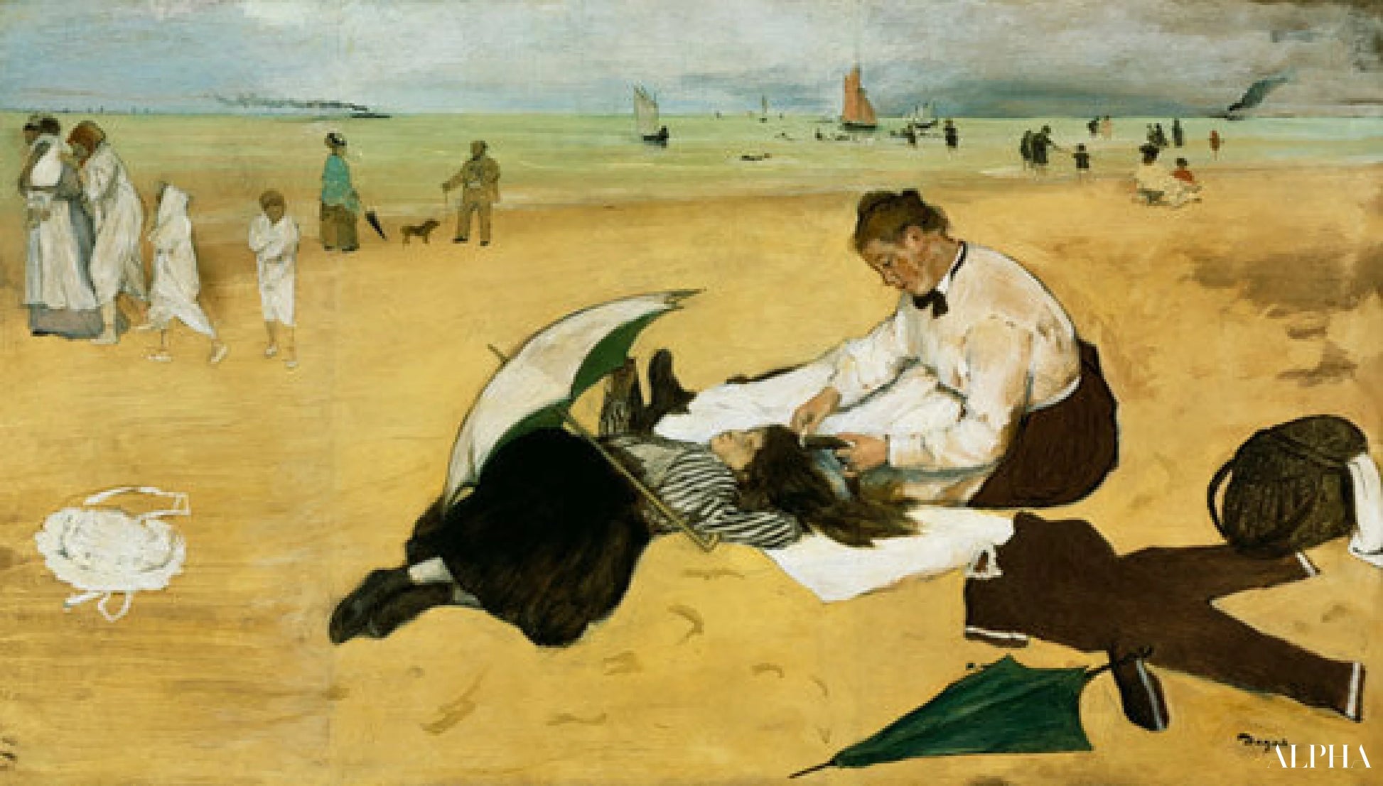 바닷가의 작은 소녀 - Edgar Degas - 고급 그림 및 회화 복제본