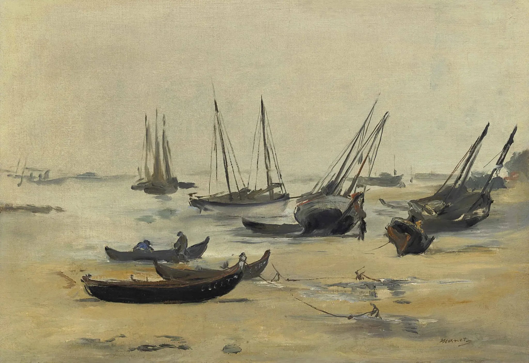 La Plage à marée basse - Édouard Manet image 1 tableau peint à l’huile sur toile
