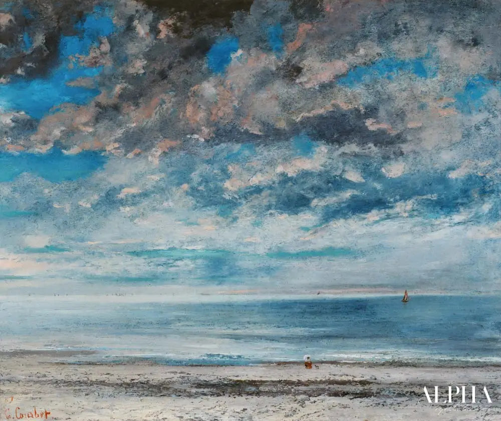 La Plage, Soleil Couchant - Gustave Courbet - Reproductions de tableaux et peintures haut de gamme