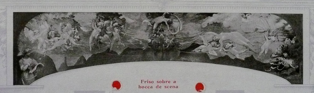 La poésie et l'amour afastando a virtude do vício - Primitivo friso sobre o proscênio do Theatro Municipal do Rio de Janeiro - Eliseu Visconti image 1 reproduction artisanale de tableau