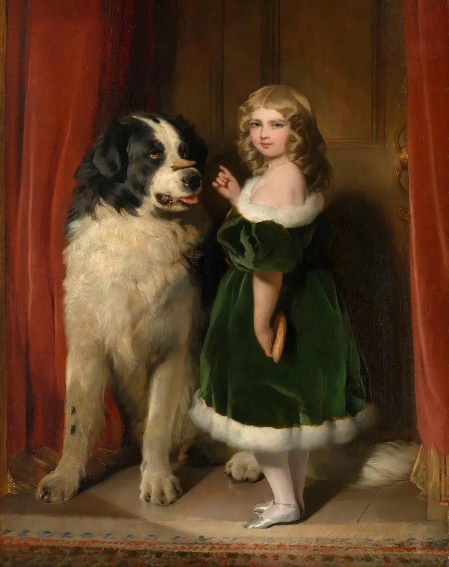 케임브리지의 메리 공주와 넬슨, 뉴펀들랜드 강아지 - 에드윈 헨리 랜드시어

Source:
La princesse Mary de Cambridge avec Nelson, un chien Terre-Neuve - Edwin Henry Landseer