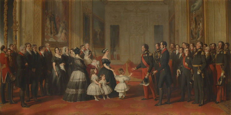 루이 필리프, 프랑스 왕의 윈저 성 도착, 1844년 10월 8일 - 프란츠 자베르 윈터할터

Source:
La réception de Louis-Philippe, roi des Français, au château de Windsor, le 8 octobre 1844 - Franz Xaver Winterhalter