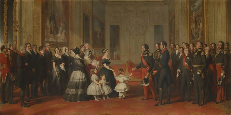 루이 필리프, 프랑스 왕의 윈저 성 도착, 1844년 10월 8일 - 프란츠 자베르 윈터할터

Source:
La réception de Louis-Philippe, roi des Français, au château de Windsor, le 8 octobre 1844 - Franz Xaver Winterhalter