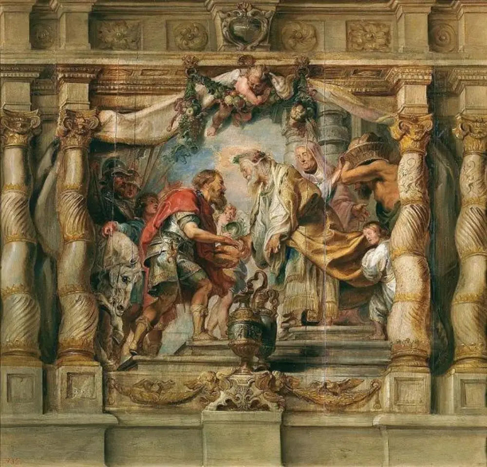 La rencontre d'Abraham et de Melchisédek - Peter Paul Rubens image 1 copie de tableau peinte à la main