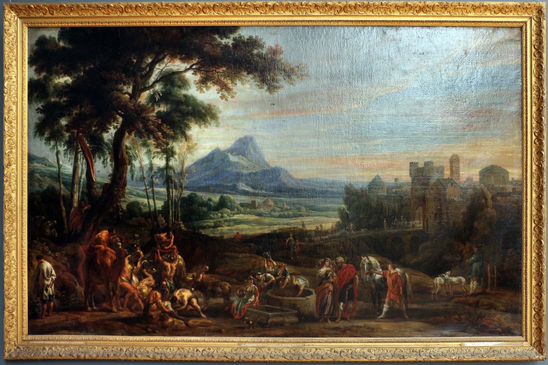 La rencontre d'Eliézer et Rebecca à la fontaine - Jacob Jordaens image 1 copie peinte à la main à l’huile