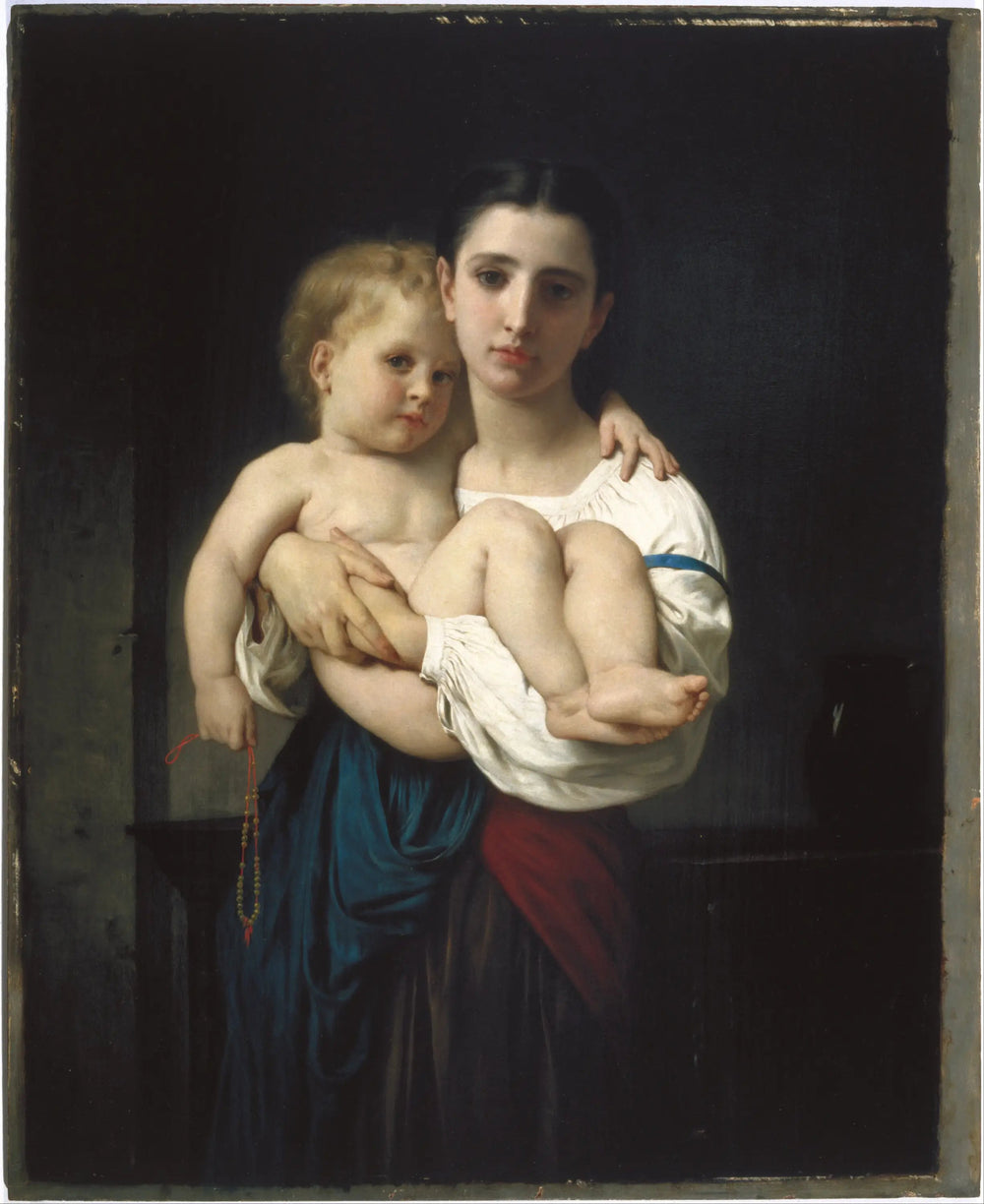 La sœur aînée, réduction (La sœur aînée, réduction) - Bouguereau image 1 copie de tableau peinte à la main