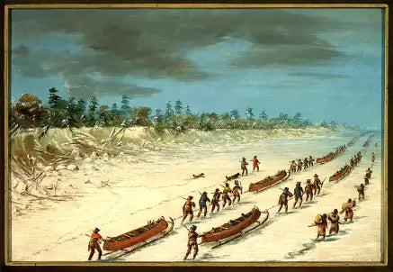 미시간 호수를 얼음 위로 가로지르는 살. 1681년 12월 8일 - 조지 캐틀린

Source:
La Salle traversant le lac Michigan sur la glace. 8 décembre 1681 - George Catlin