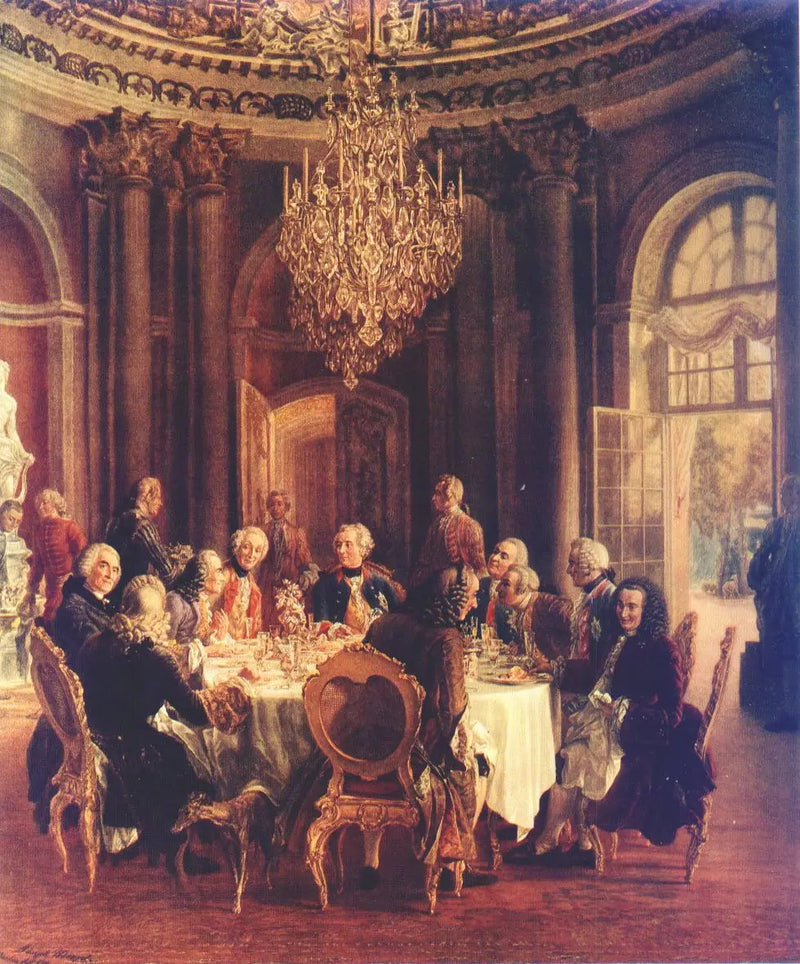 프레드리히 2세 왕의 산수시의 원탁 테이블 - 아돌프 폰 멘젤

Source:
La table ronde du roi Frédéric II à Sanssouci - Adolph von Menzel