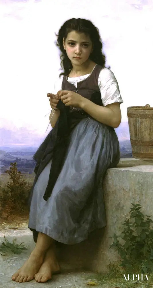 La tricoteuse de William Bouguereau - Reproductions de tableaux et peintures haut de gamme