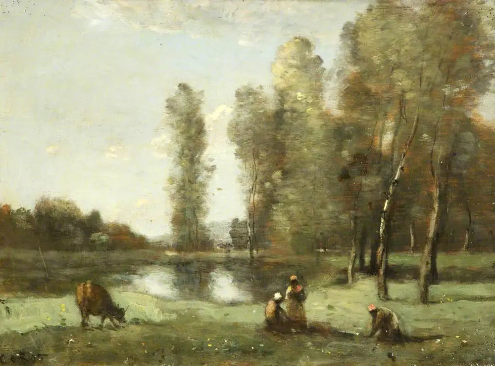 La vache à l’abreuvoir - Jean-Baptiste Camille Corot - Alpha Reproduction