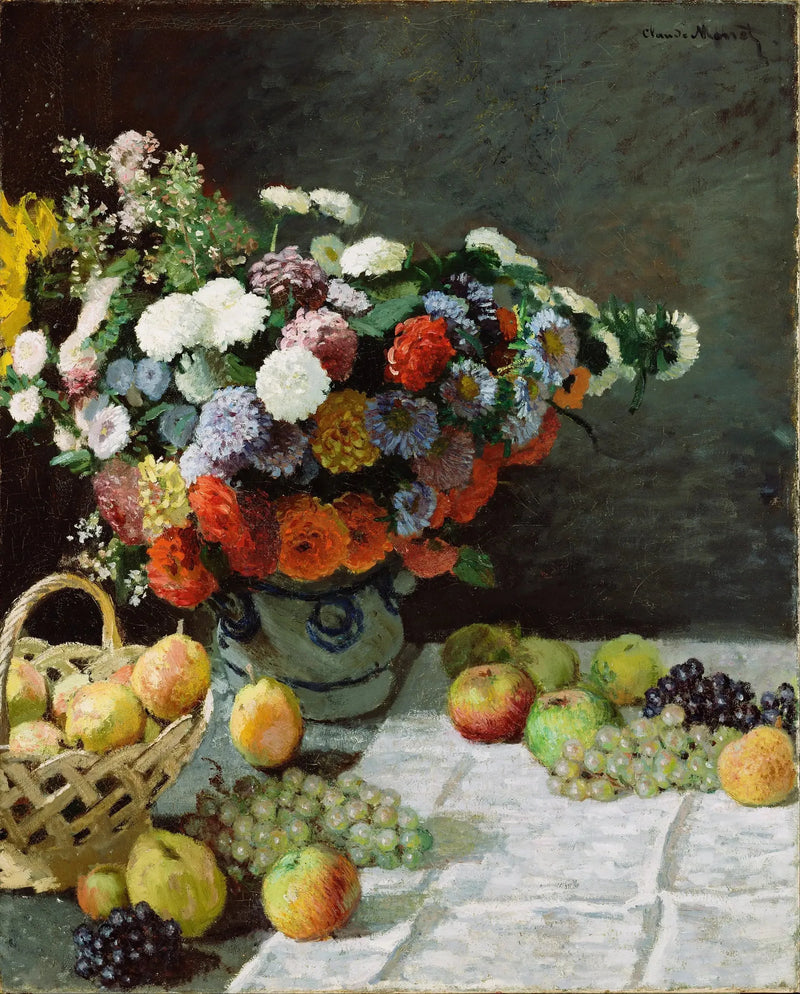 꽃과 과일이 있는 삶 - Claude Monet