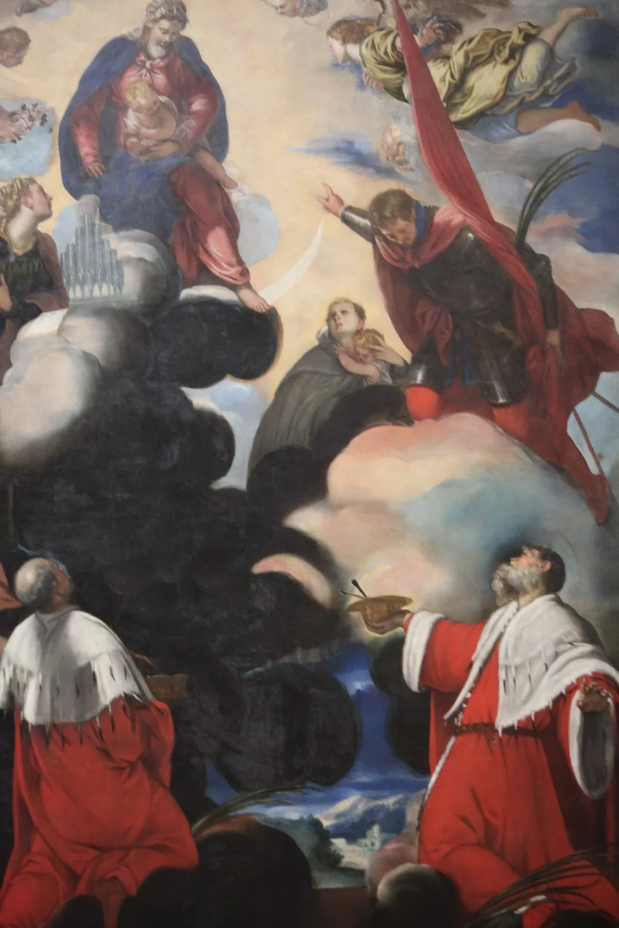 성모자와 성 시실리, 마리나, 테오도르, 코메, 다미엔이 함께한 작품 - 자코포 틴토레토