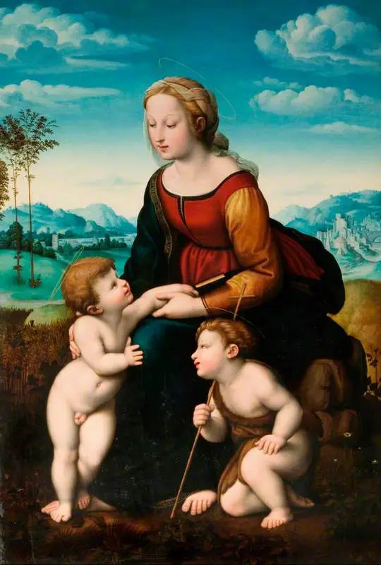 La Vierge à l'Enfant avec saint Jean - Raphaël Sanzio image 1 reproduction artisanale de tableau