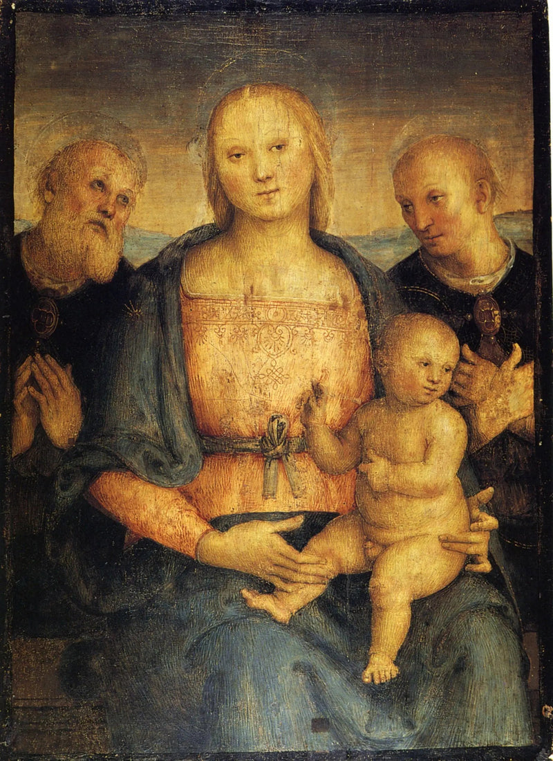 성인 헤르쿨라누스와 콘스탄스 사이의 아기 예수와 성모 마리아 - 피에트로 페루지노
