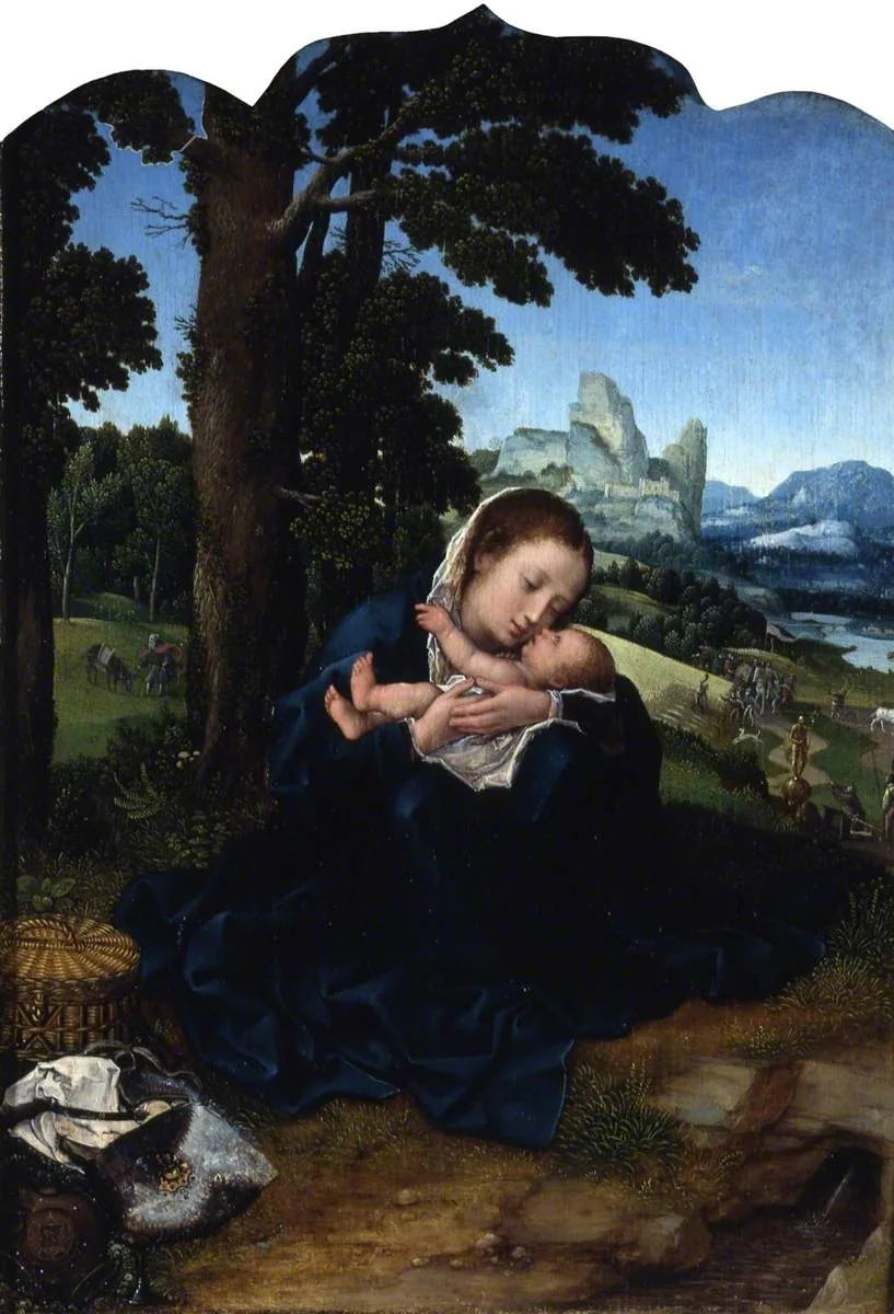 La Vierge à l'Enfant se reposant dans un paysage imaginaire - Bernard van Orley image 1 tableau peint à l’huile sur toile