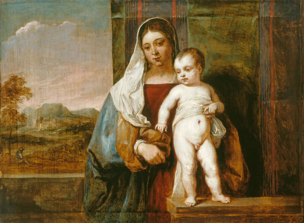 La Vierge et l'Enfant - David Teniers le Jeune image 1 reproduction artisanale de tableau