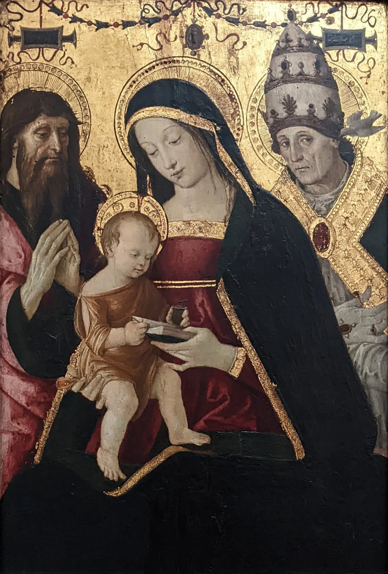 성모자와 성 제롬, 성 그레고리오 대성사이 - Pinturicchio