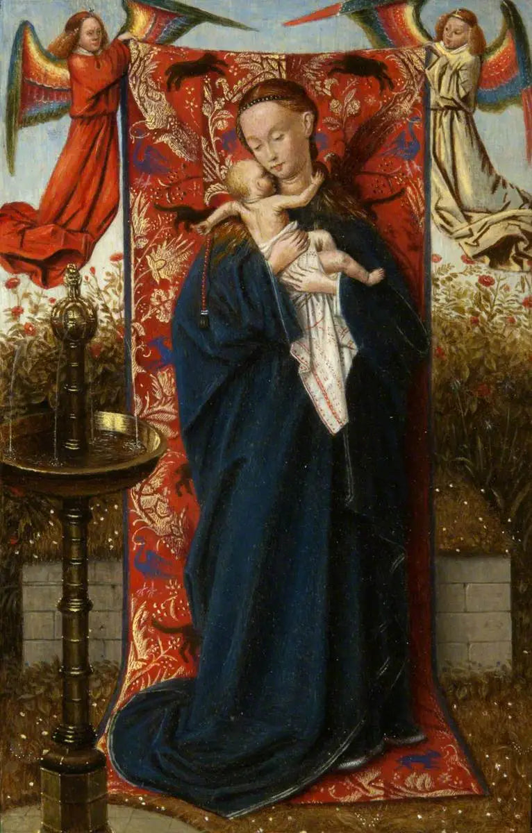 성모 마리아와 아기 예수, 분수 앞에서 - 얀 반 에이크

Source:
La Vierge et l'Enfant à la fontaine - Jan van Eyck