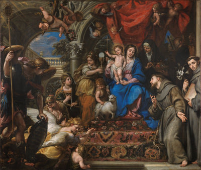 La Vierge et l’Enfant entre les vertus théologales et les saints - Claudio Coello - Alpha Reproduction