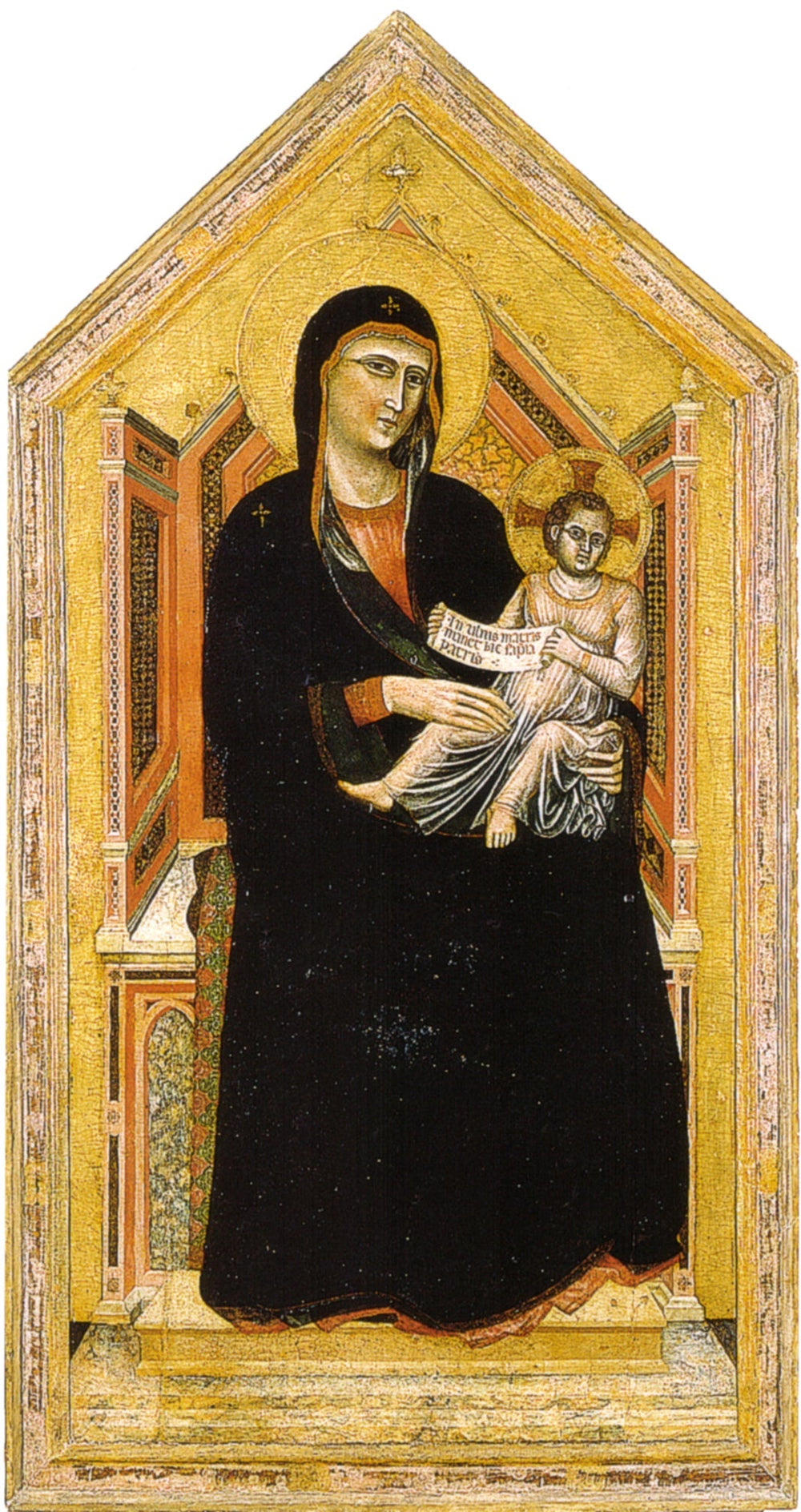 La Vierge Marie trônant avec un enfant - Master of Saint Cecilia image 1 reproduction artisanale de tableau