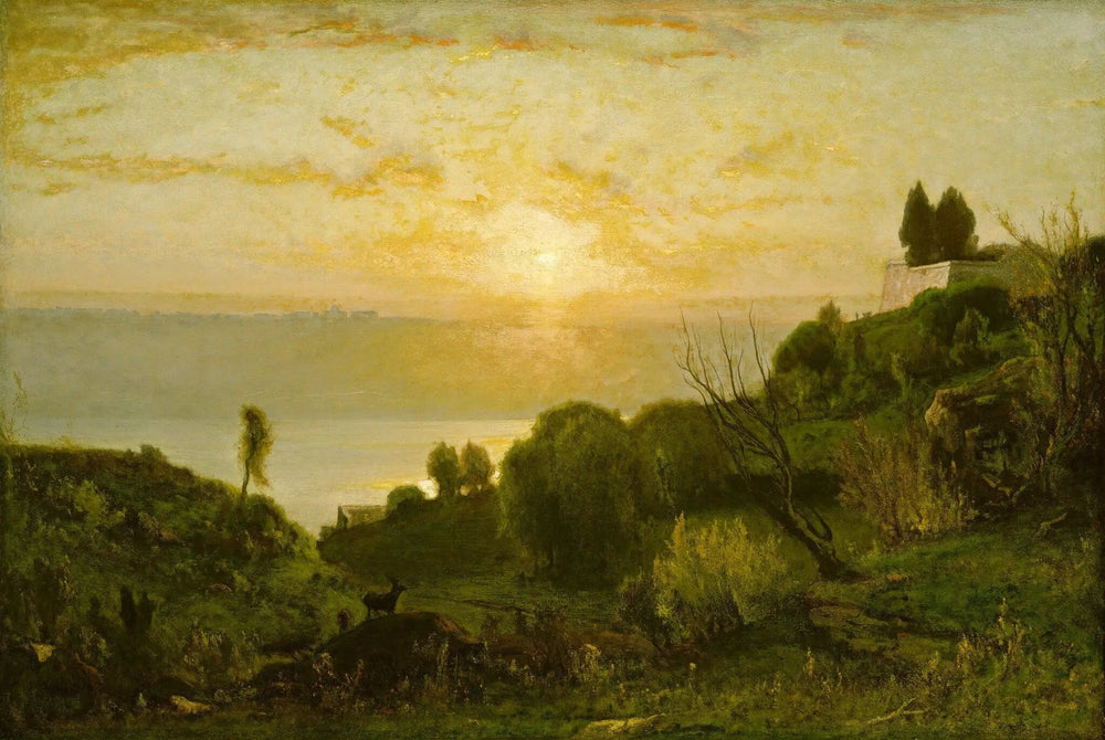 Lac Albano, coucher de soleil - George Inness image 1 reproduction artisanale de tableau