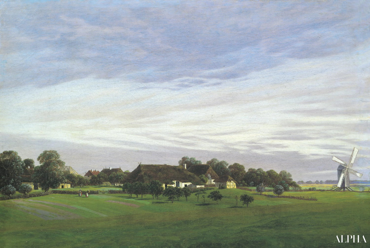 Reproduction du tableau « Laendliche ebene Gegend - Caspar David Friedrich » par Alpha Reproduction en peinture à l’huile