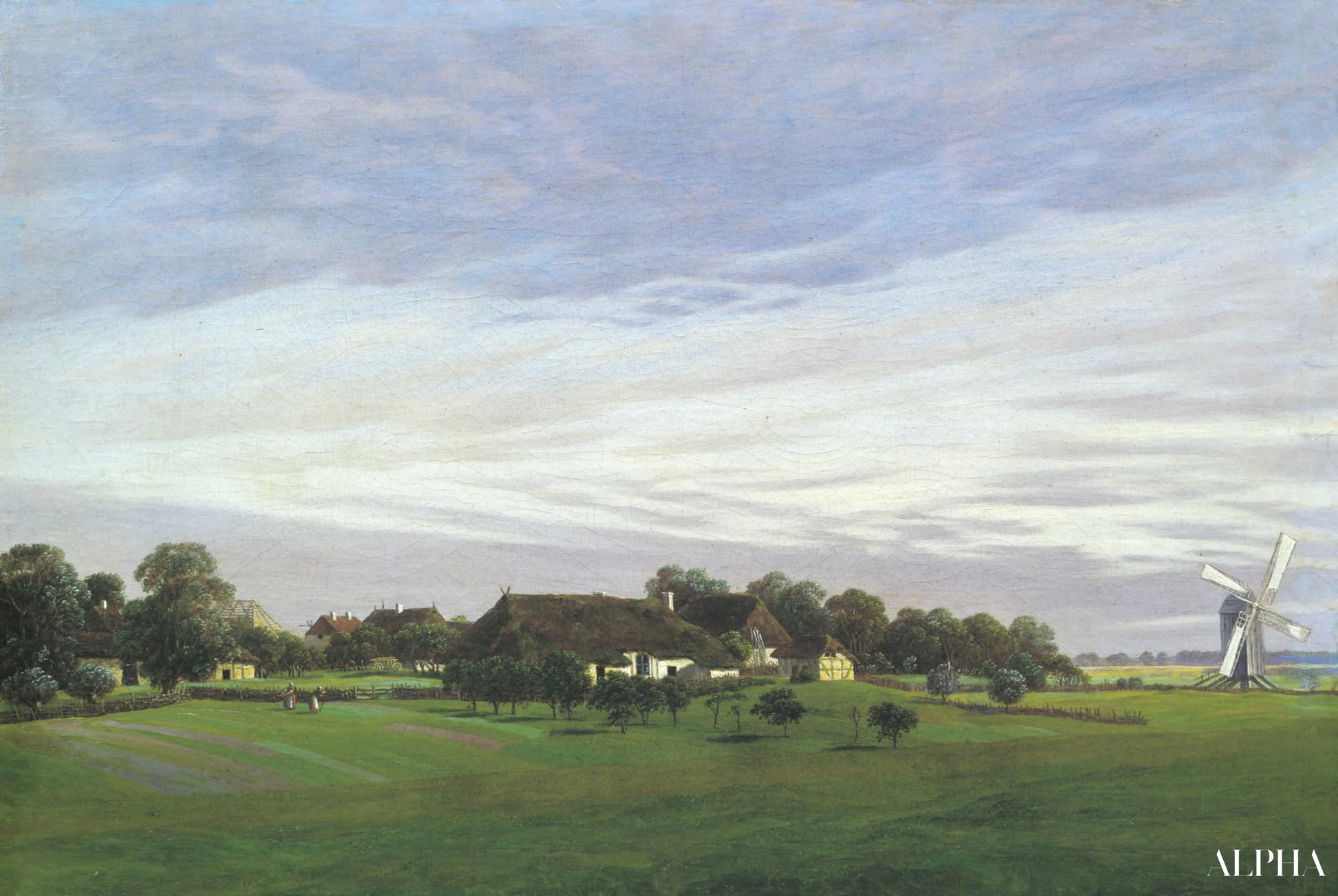 Reproduction du tableau « Laendliche ebene Gegend - Caspar David Friedrich » par Alpha Reproduction en peinture à l’huile