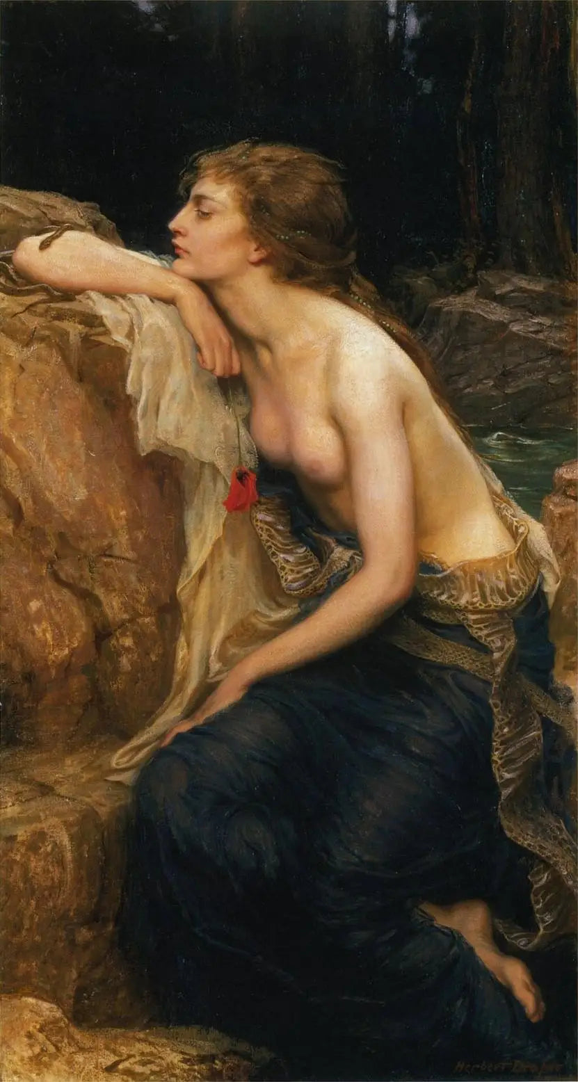 Lamia - Herbert Draper image 1 copie peinte à la main à l’huile