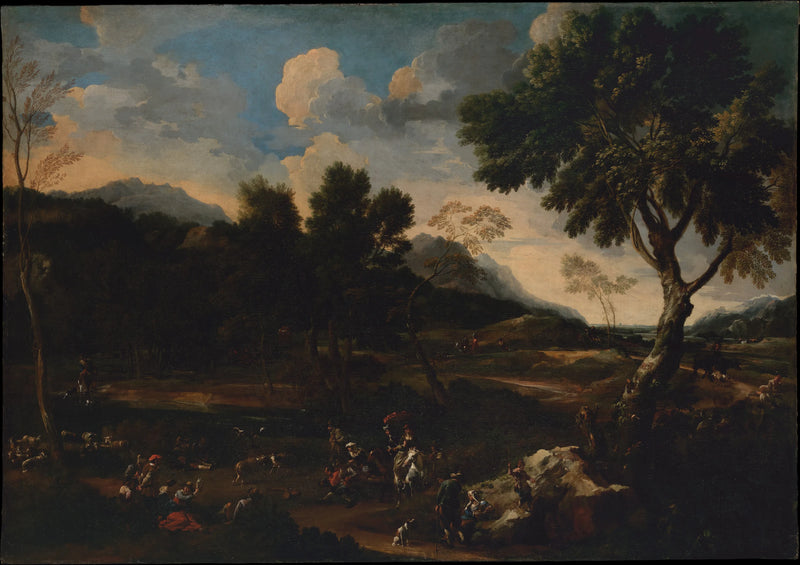 Landscape with a Battle between Two Rams - Jan Miel