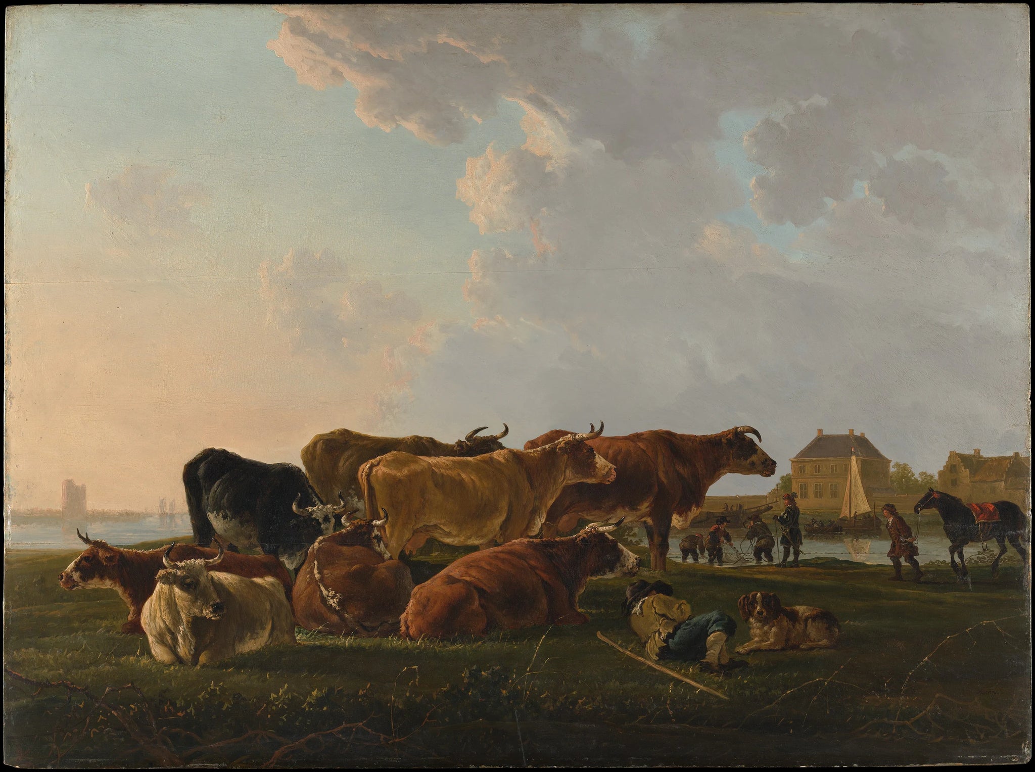 Landscape with Cattle - Jacob van Strij